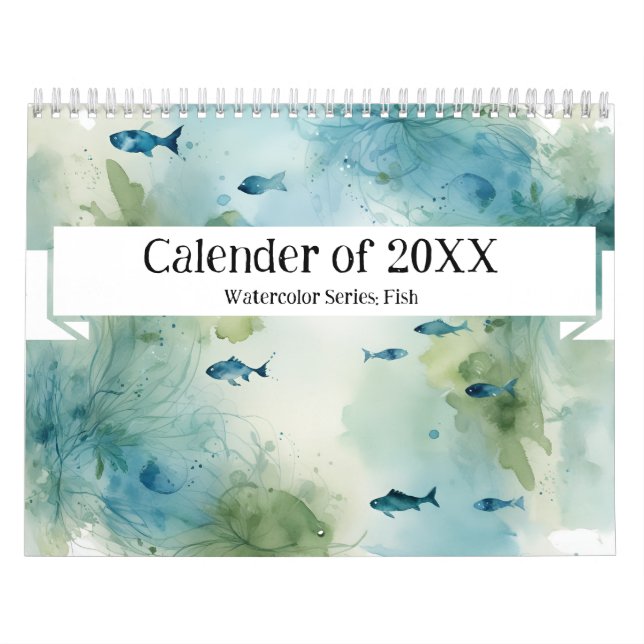 Aquarelle série : Calendrier de l'Aura de poisson (Protection)