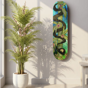 Aquarelle serpent sur Bamboo Skateboard Art