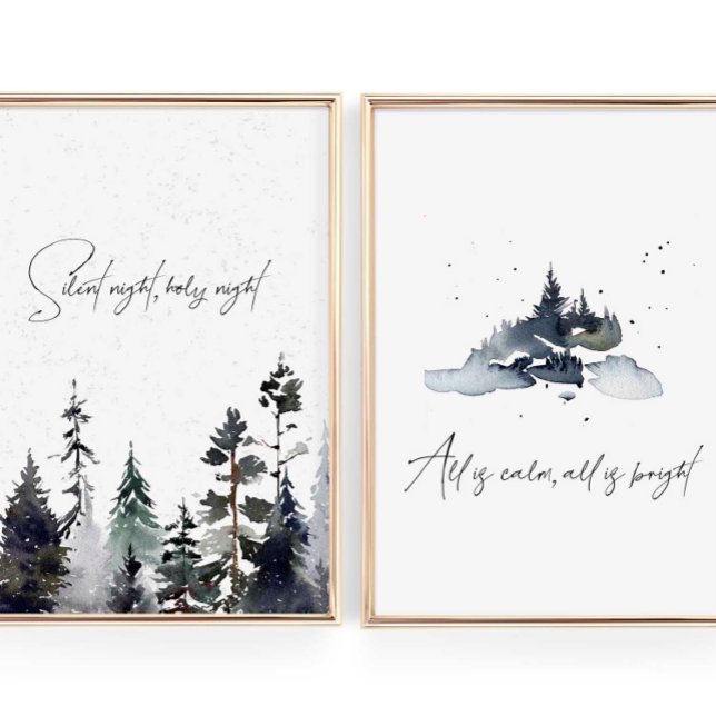 Aquarelle Silencieuse nuit Noël hymne (Créateur téléchargé)