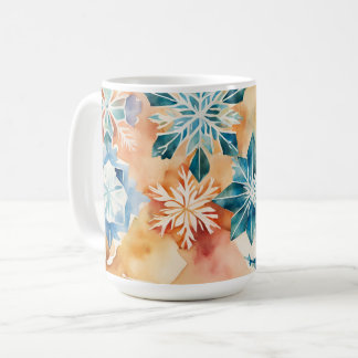 Aquarelle Snowflakes Christmas Mug