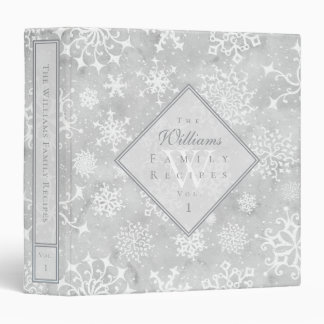 Aquarelle Snowflakes Grey Custom Recette Classeur