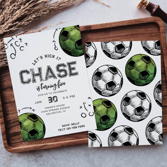 Aquarelle Soccer Invitation Anniversaire (Créateur téléchargé)