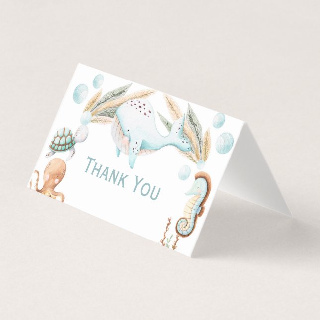 Aquarelle sous la mer Anniversaire Merci (Front)