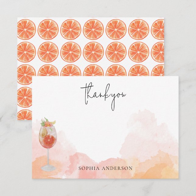 Aquarelle Spritz Orange qui est Amore Merci (Devant / Derrière)