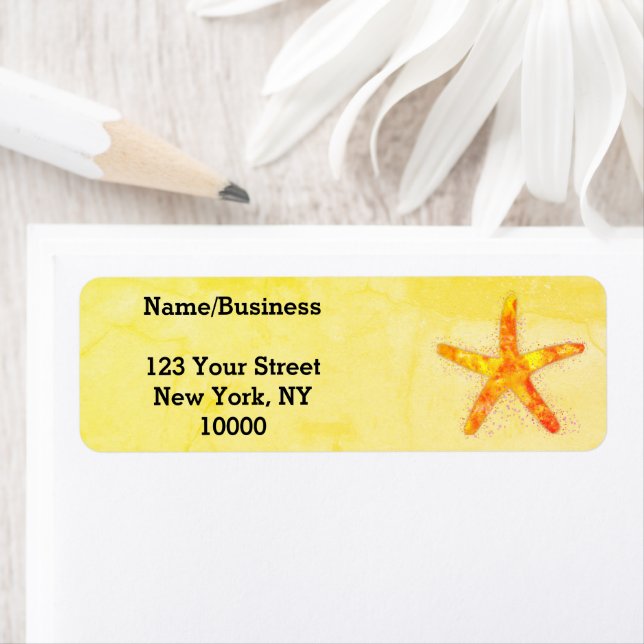 Aquarelle Starfish Peinture sur papier ancien (En situation)