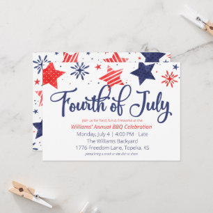 Aquarelle Stars 4 juillet Invitation du parti