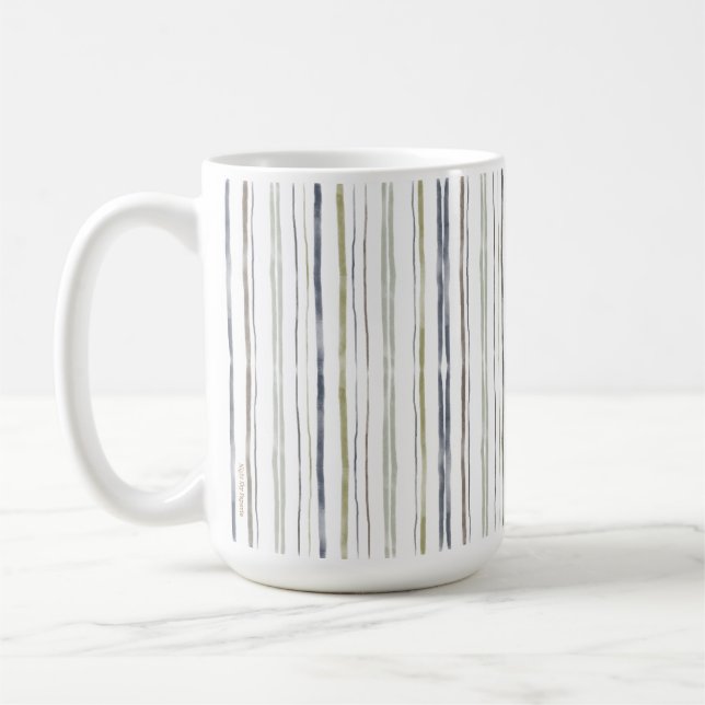 Aquarelle Stripes Café Mug | 444 ml | Céramique (Gauche)