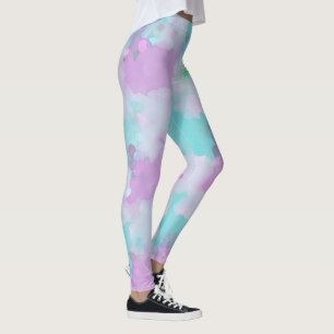 Aquarelle Style Abstrait rose Aqua Art Leggings