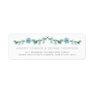 Aquarelle Succulent Garden Mariage d'été Adresse