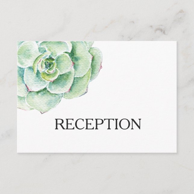 aquarelle succulent mariage réception invitation (Devant)
