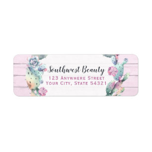 Aquarelle Succulente Cactus Boho Adresse de retour