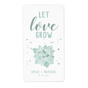 Aquarelle Succulents laisser l'amour grandir maria