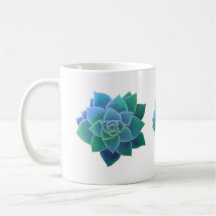 Aquarelle Succulents Mug classique