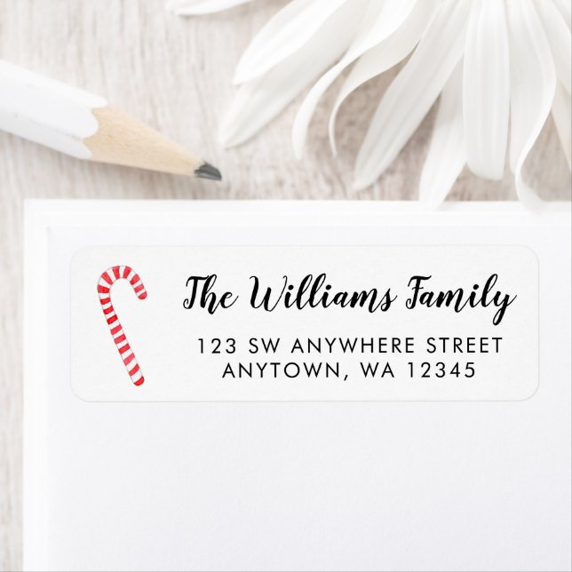 Aquarelle Sucre de canne Noël Adresse de retour (En situation)