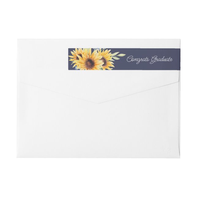 Aquarelle Sunflower Étiquette de adresse (Dos)