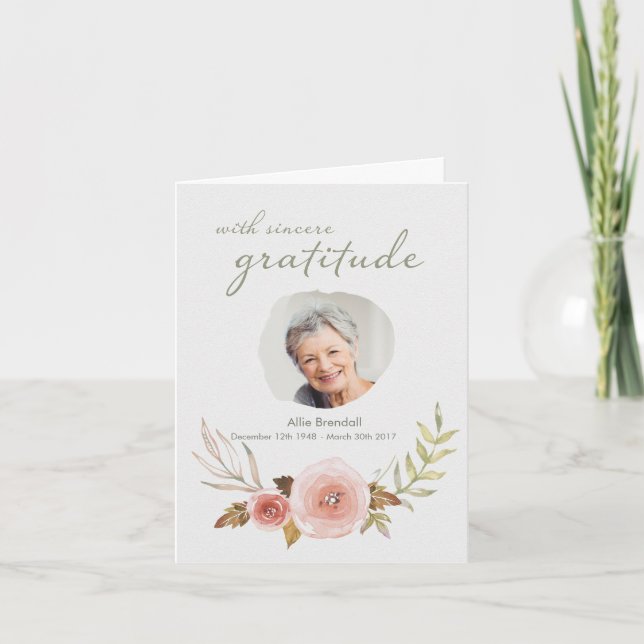 Aquarelle Sympathy Carte de remerciements avec pho (Devant)