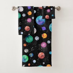 Aquarelle Système solaire Planètes spatiales Galax