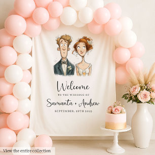 Aquarelle Tapisserie Mariage Quirky Bride Groom