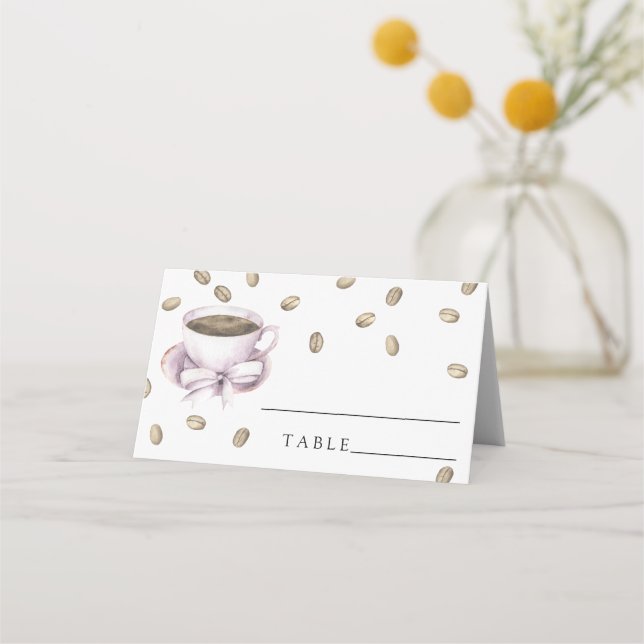 Aquarelle tasse de café arc - cartes mariages (Devant)