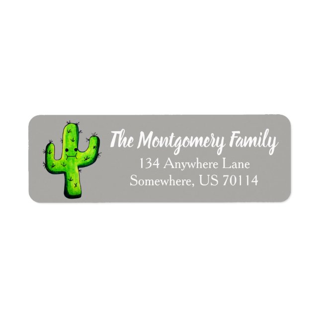 Aquarelle tendance Kawaii Cactus (Devant)