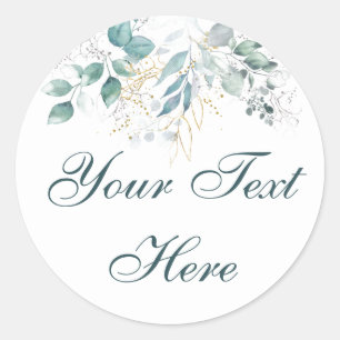 Aquarelle texte personnalisé Sticker rond classiqu