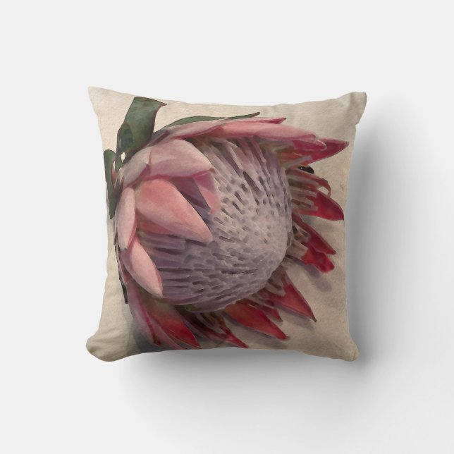 Aquarelle Texture Protea Coussin Taille variable (Recto)