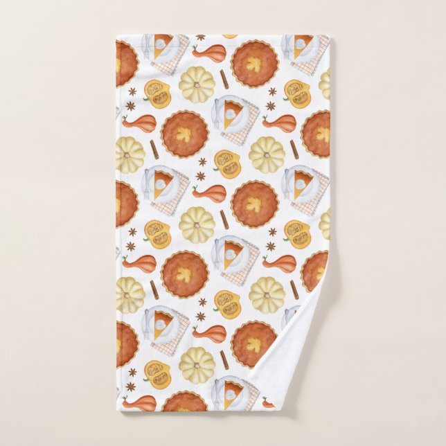 Aquarelle Thanksgiving Citrouille Papier à tarte (Serviette à main)