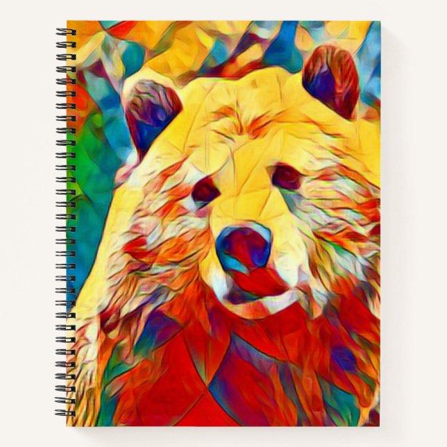 Aquarelle thème coloré Carnet d'ours numérique col (Devant)