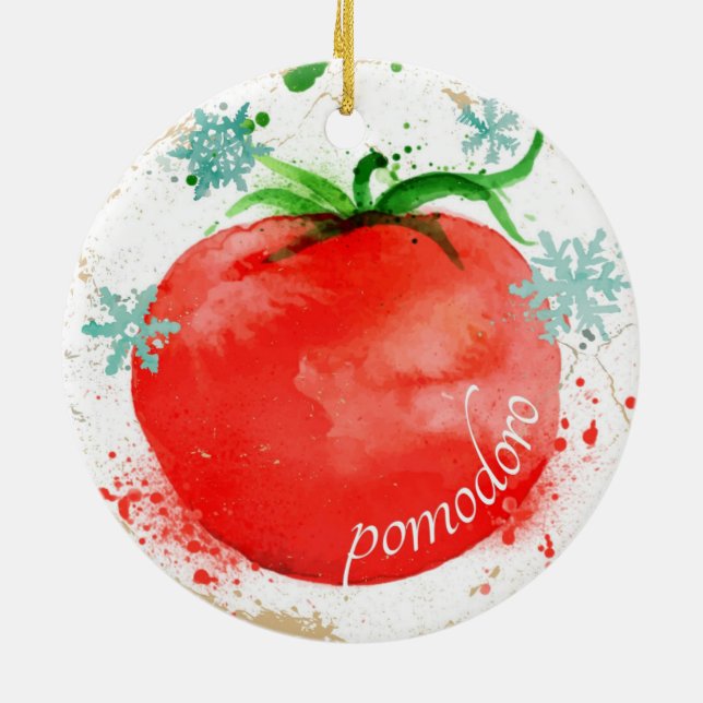 Aquarelle tomate Italien nourriture ornement de No (Dos)