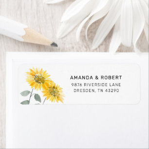 Aquarelle Tournesol Botanique Adresse de retour