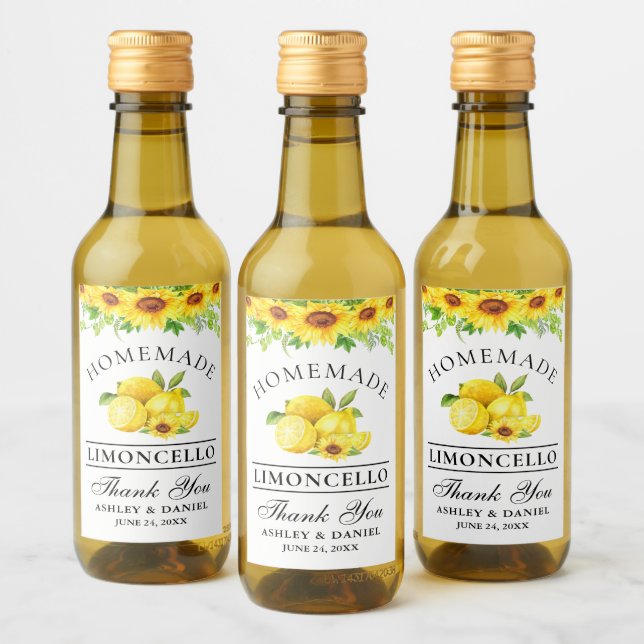 Aquarelle Tournesol Limoncello Mini Étiquette bout (Bouteilles)