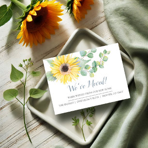 Aquarelle Tournesol Nouvelle maison Faire-part mob