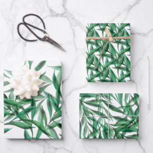 Aquarelle transparente Feuille de palme verte