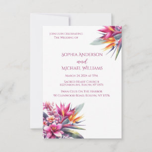 Aquarelle Tropical Bliss-Mariage Thème Invitation
