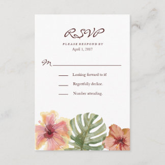 Aquarelle Tropical Destination Wedding RSVP