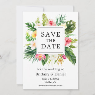 Aquarelle Tropical Floral Enregistrer La Carte Dat
