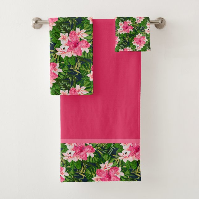 Aquarelle Tropical Rose Fleurs (En situation)