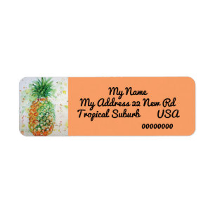 Aquarelle tropicale ananas Adresse de retour
