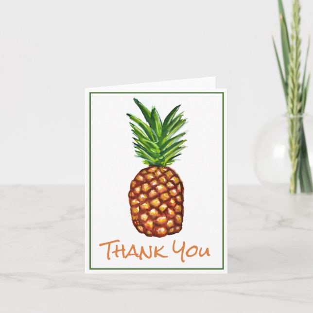 Aquarelle tropicale ananas Merci (Devant)