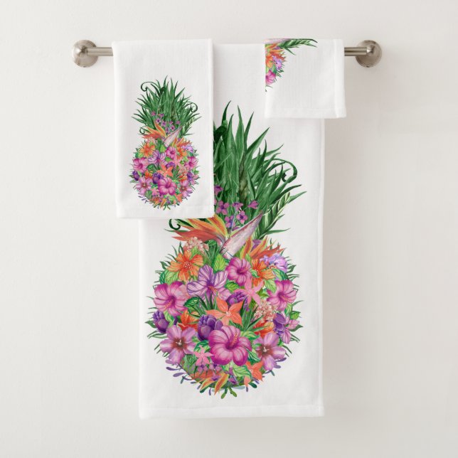 Aquarelle tropicale d'ananas (En situation)