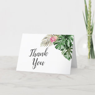 Aquarelle tropicale Fête de l'mariée verte Merci