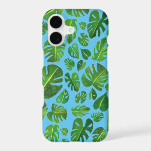 Aquarelle tropicale Monstera Peinture rose vert