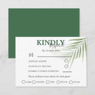 Aquarelle tropicale Palm RSVP Mariage 