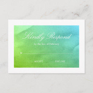 Aquarelle turquoise et verte RSVP