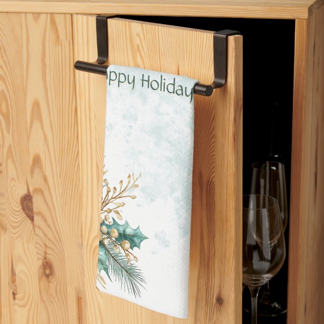 Aquarelle Turquoise Floral Vacances Serviette de c (Pliage en tiers)