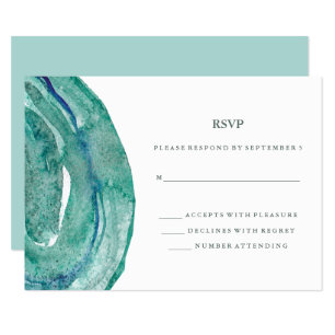 Aquarelle Turquoise mariage de la géode RSVP