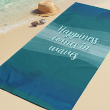 Aquarelle turquoise Vagues Citation Serviette de b