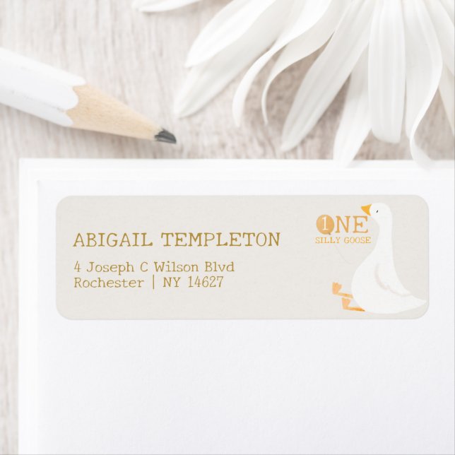 Aquarelle Une oie soie Fleur sauvage 1er anniversa (En situation)