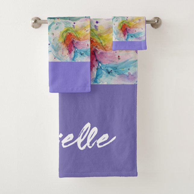 Aquarelle Unicorn Arc en ciel Vos rêves Filles (En situation)