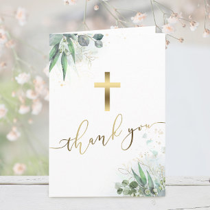 aquarelle verdure Carte de remerciements religieus
